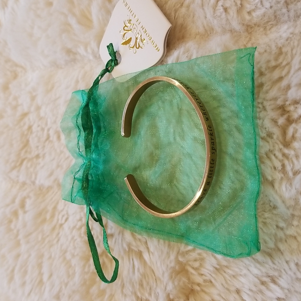 Newborn Feathers "Leave a little sparkle wherever you go" Bangle Bracelet